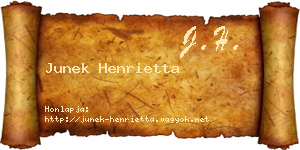 Junek Henrietta névjegykártya