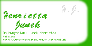 henrietta junek business card